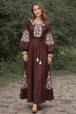 Вишите плаття &laquo;Осіння квітка&raquo; 5087 фото