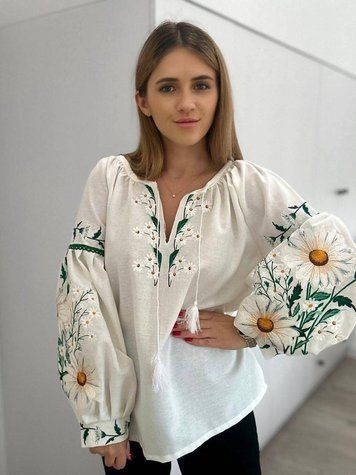Ніжна блузка вишиванка "Білі ромашки" 4888 фото