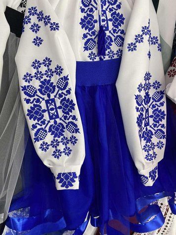 Дитячий вишитий костюм "Класика" синій 4796 фото