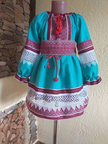 Дитячий вишитий костюм "Софі" бірюза 756 фото