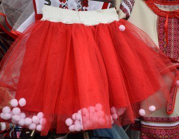Спідничка для дівчинки "Барбі" червона 428 фото