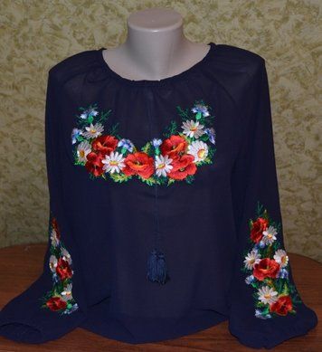 Вишиванка "Пісня" синя 39 фото
