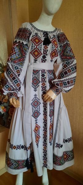 Вишита сукня &laquo;Шлях роду&raquo; колір капучіно 5063 фото