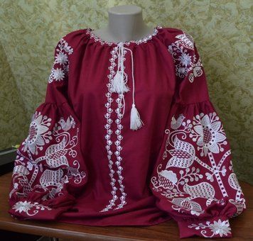 Вишита блуза в стилі бохо "Таємниця" марсала 1229 фото